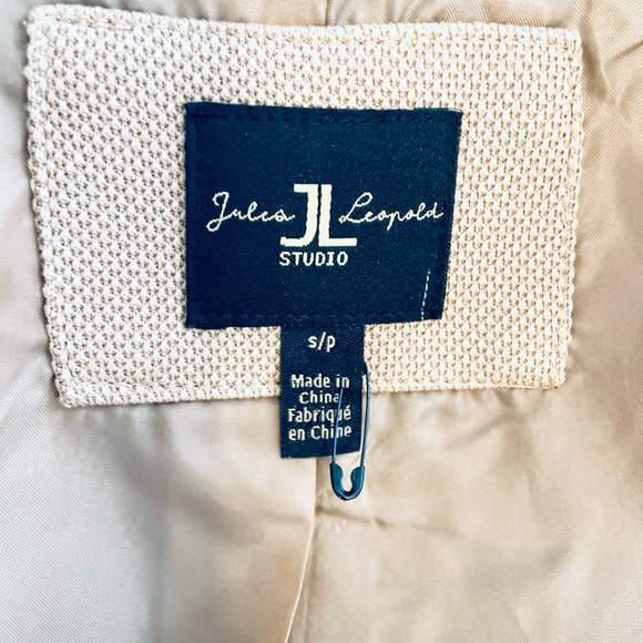 Jules & Leopold Stretch Double Breasted Tan Blazer Jacket Womens Sz S - Picture 8 of 10
